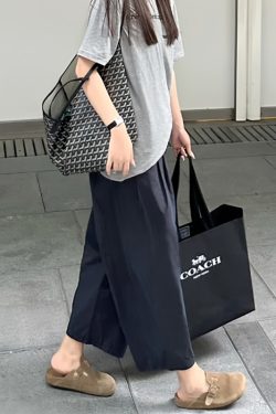 Black Women's Plus Size Summer Balloon Pants, Casual Loose Wide-Leg High-Waisted 90s Style Nine-Point Trousers