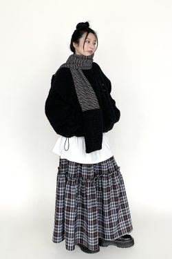 Blackcurrant Cookie Double-Sided Lamb Wool Cotton Coat - Quilted College Style Autumn Winter Outerwear