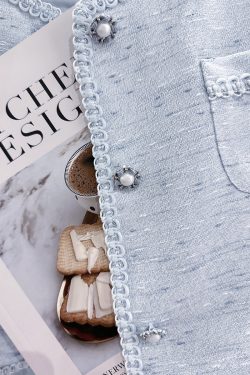 Blue Lightweight Chanel-Style Blazer for Women - Stylish Summer Top from 2025 Collection, Gentle and Youthful Design