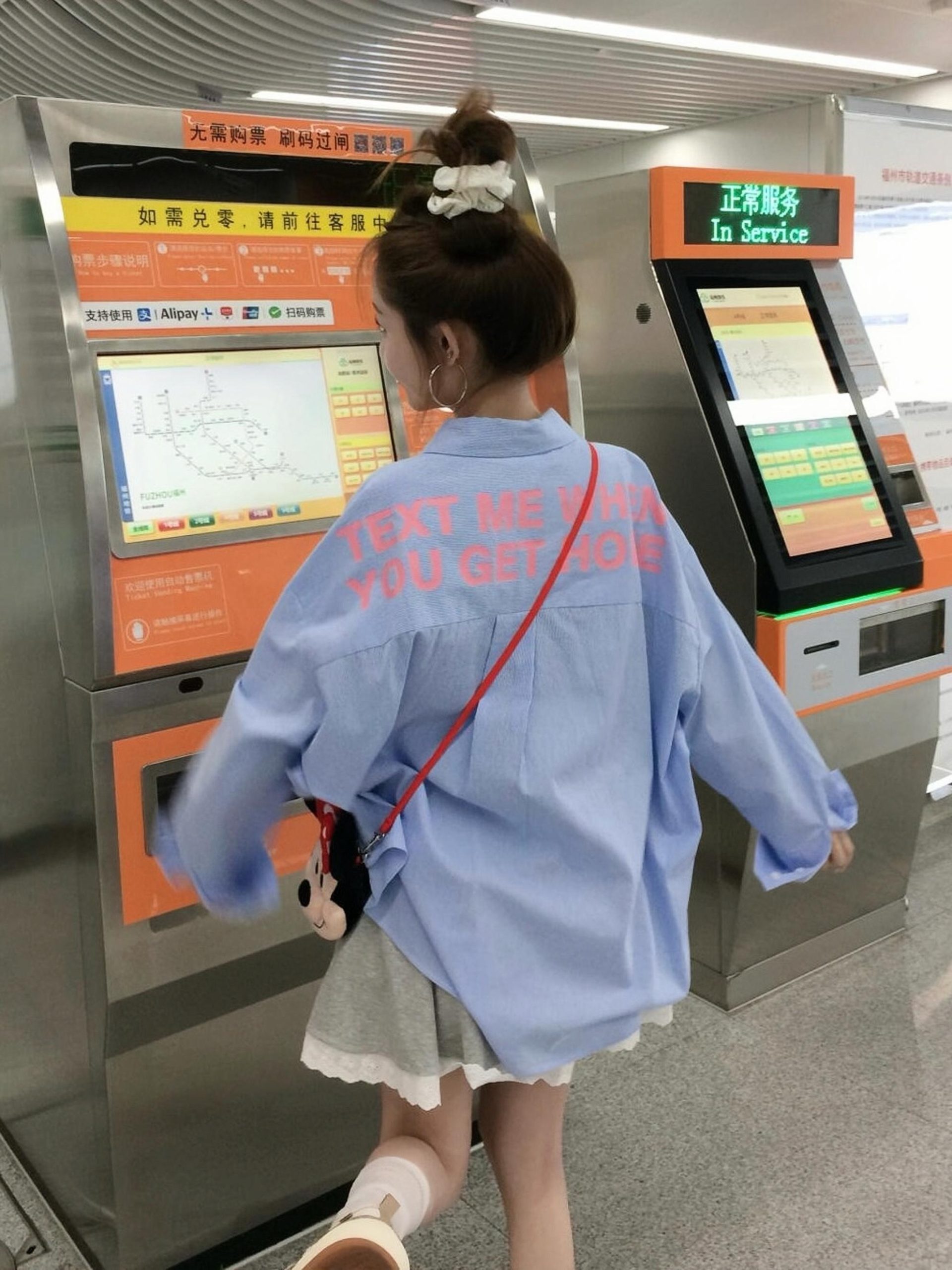 Blue Striped Printed Loose Long Sleeve Shirt with Heartbeat Design for Women - Trendy Y2K Style Top Blue Striped Printed Loose Long Sleeve Shirt with Heartbeat Design for Women - Trendy Y2K Style Top