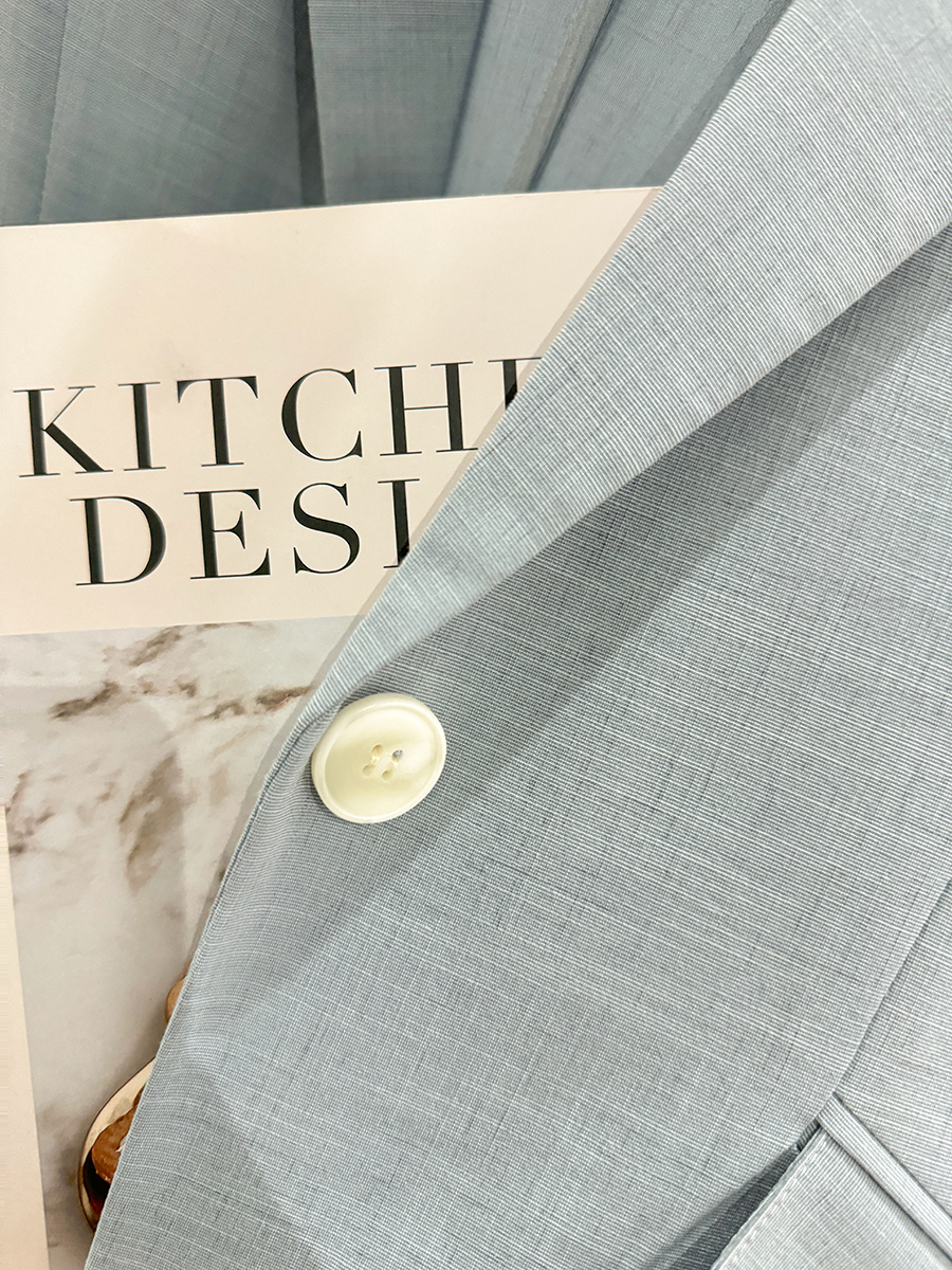 Blue Textured Blazer for Women - Minimalist Summer Style, Short Version, Trendy 2025 Fashion Blue Textured Blazer for Women - Minimalist Summer Style, Short Version, Trendy 2025 Fashion