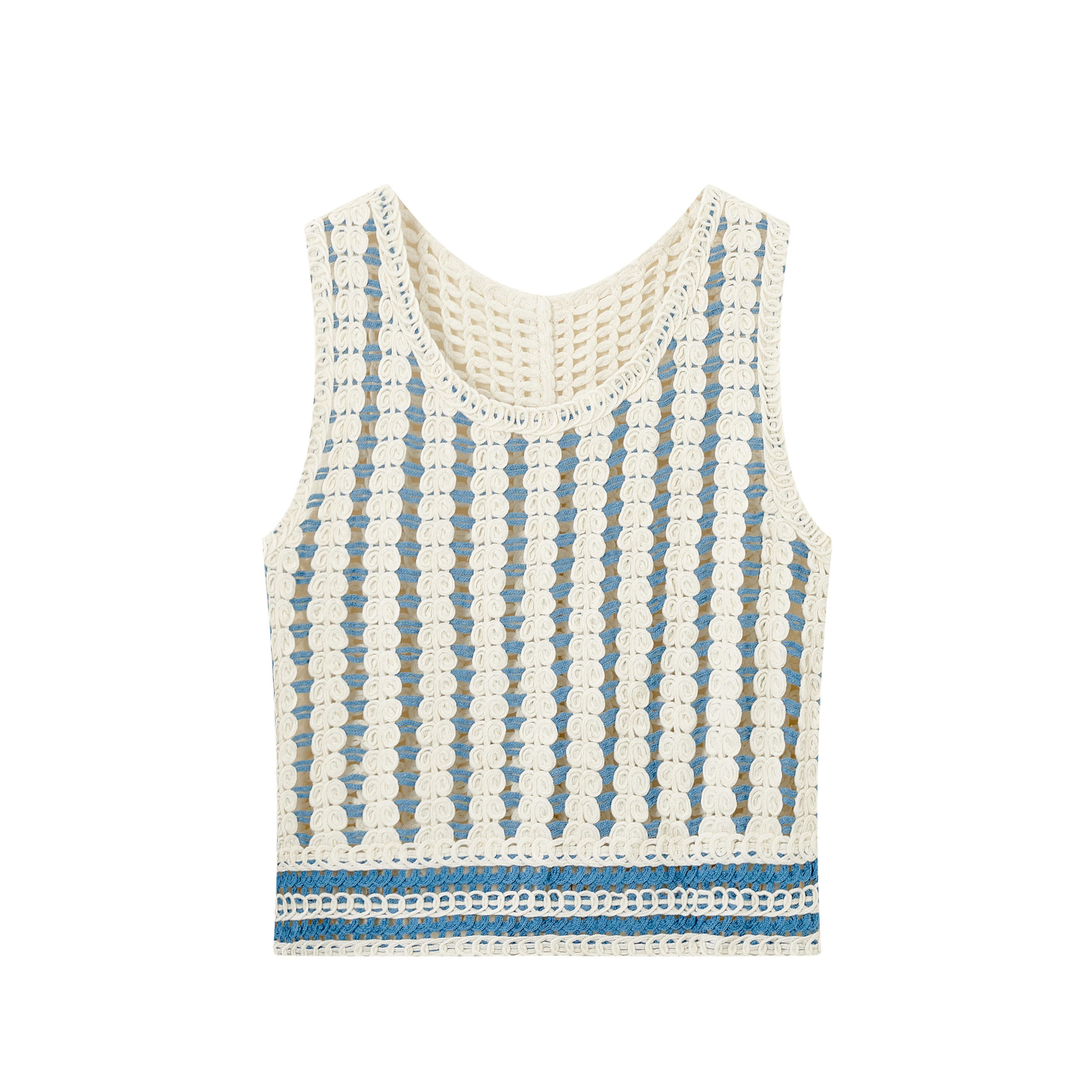 Bohemian Crochet Sleeveless Vest for Women - Loose Slim Fit Hollow Out Waistcoat for Summer Vacation Style Bohemian Crochet Sleeveless Vest for Women - Loose Slim Fit Hollow Out Waistcoat for Summer Vacation Style