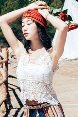 Bohemian High-Waisted Wide-Leg Beach Pants - Chiffon Printed Ethnic Style for Seaside Travel, Thailand Vibes