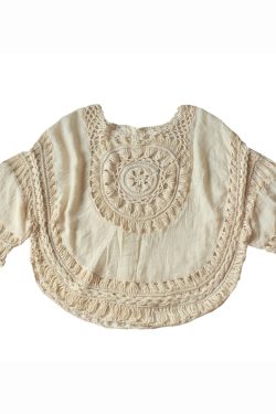 Bohemian Lightweight Sun Protection Top with Hollow Crochet Design for Women - Perfect Vacation Beachwear