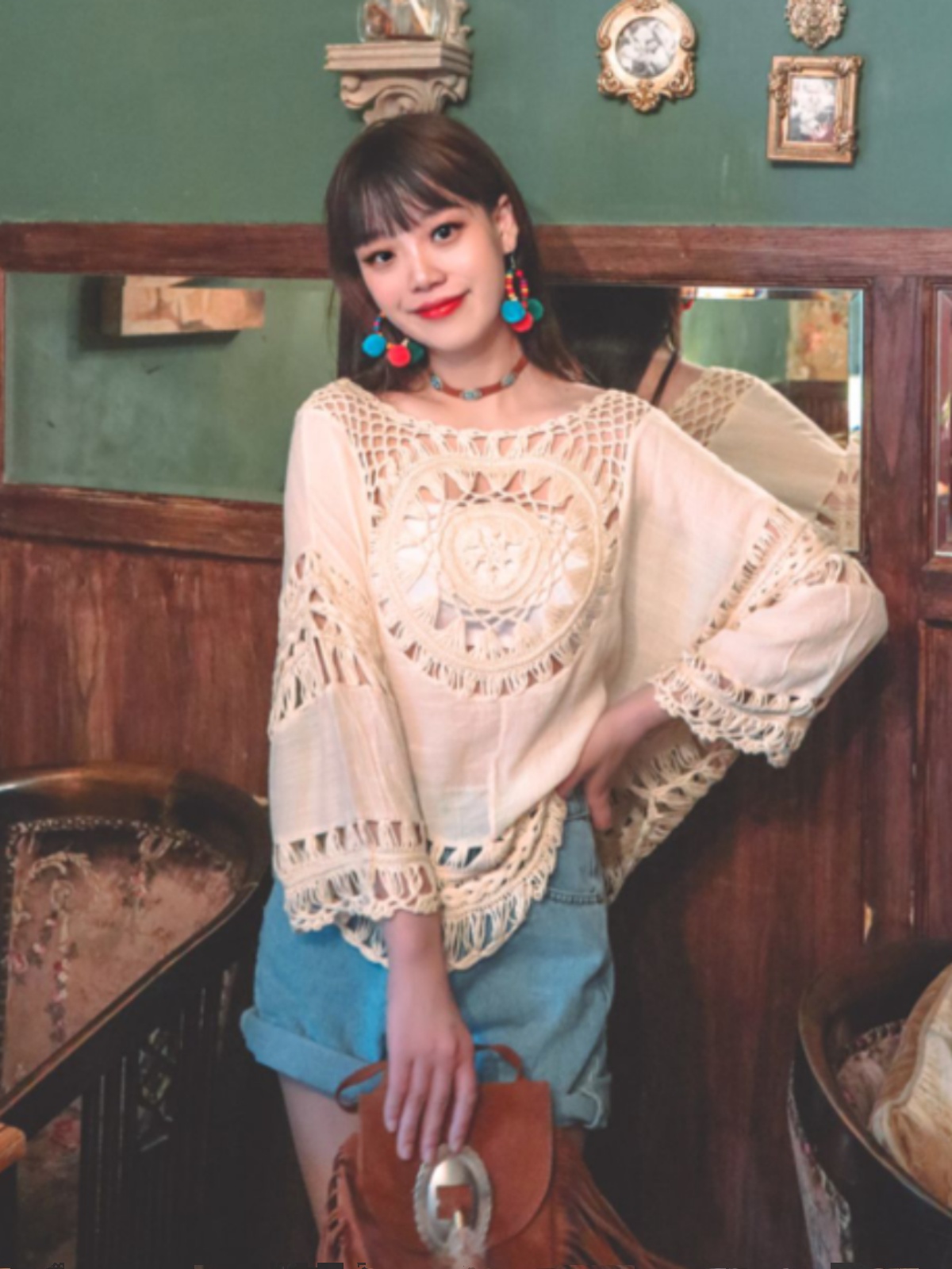 Bohemian Lightweight Sun Protection Top with Hollow Crochet Design for Women - Perfect Vacation Beachwear Bohemian Lightweight Sun Protection Top with Hollow Crochet Design for Women - Perfect Vacation Beachwear