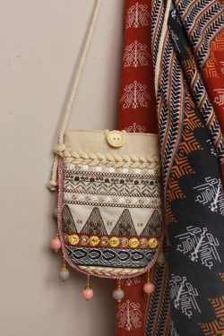 Bohemian Travel Backpack with Skirt Ethnic Design - Women's Crossbody Bag for Vacation Style and Phone Storage
