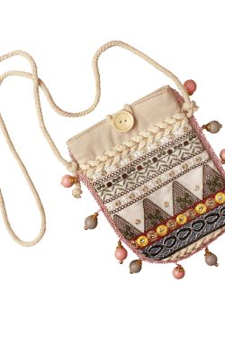 Bohemian Travel Backpack with Skirt Ethnic Design - Women's Crossbody Bag for Vacation Style and Phone Storage