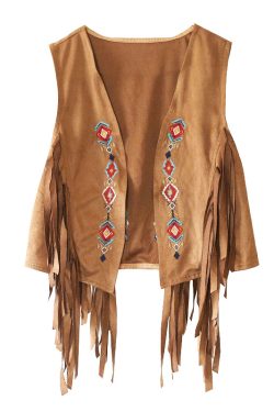 Bohemian Vintage Tassel Embroidered Vest Outerwear for Travel, Women's Short Tank Top, Perfect for Vacation and Summer Outfits