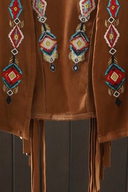 Bohemian Vintage Tassel Embroidered Vest Outerwear for Travel, Women's Short Tank Top, Perfect for Vacation and Summer Outfits