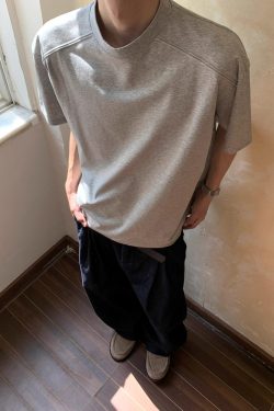 Boxy Deconstructed Short-Sleeve T-Shirt for Men and Women - American Style Casual Loose Fit Summer Top