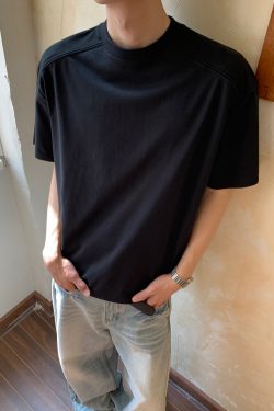 Boxy Deconstructed Short-Sleeve T-Shirt for Men and Women - American Style Casual Loose Fit Summer Top