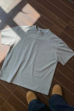 Boxy Deconstructed Short-Sleeve T-Shirt for Men and Women - American Style Casual Loose Fit Summer Top