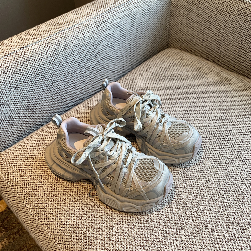 Breathable Genuine Leather Mesh Thick-Soled Dad Shoes for Women - Height-Increasing Casual Sports Shoes for Spring 2025 Breathable Genuine Leather Mesh Thick-Soled Dad Shoes for Women - Height-Increasing Casual Sports Shoes for Spring 2025