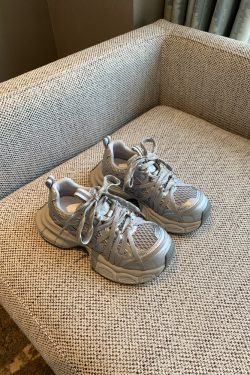 Breathable Genuine Leather Mesh Thick-Soled Dad Shoes for Women - Height-Increasing Casual Sports Shoes for Spring 2025