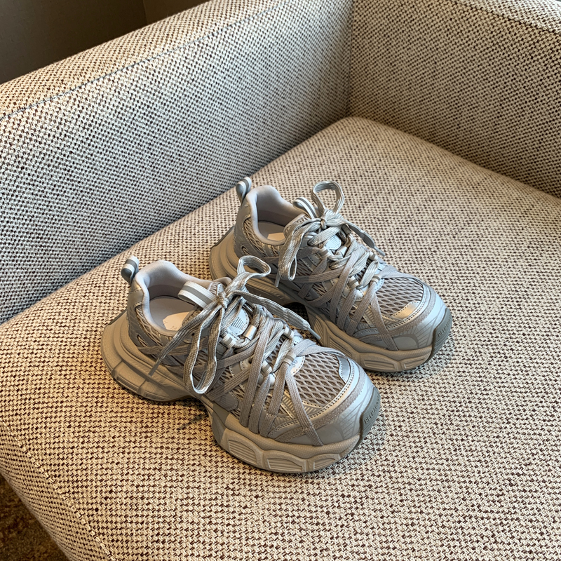 Breathable Genuine Leather Mesh Thick-Soled Dad Shoes for Women - Height-Increasing Casual Sports Shoes for Spring 2025 Breathable Genuine Leather Mesh Thick-Soled Dad Shoes for Women - Height-Increasing Casual Sports Shoes for Spring 2025