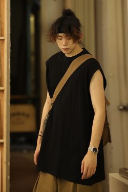 Breathable Loose-Fit Sleeveless Men's T-Shirt Vest for Youth Sports & Outdoor Activities, Casual Summer Wear