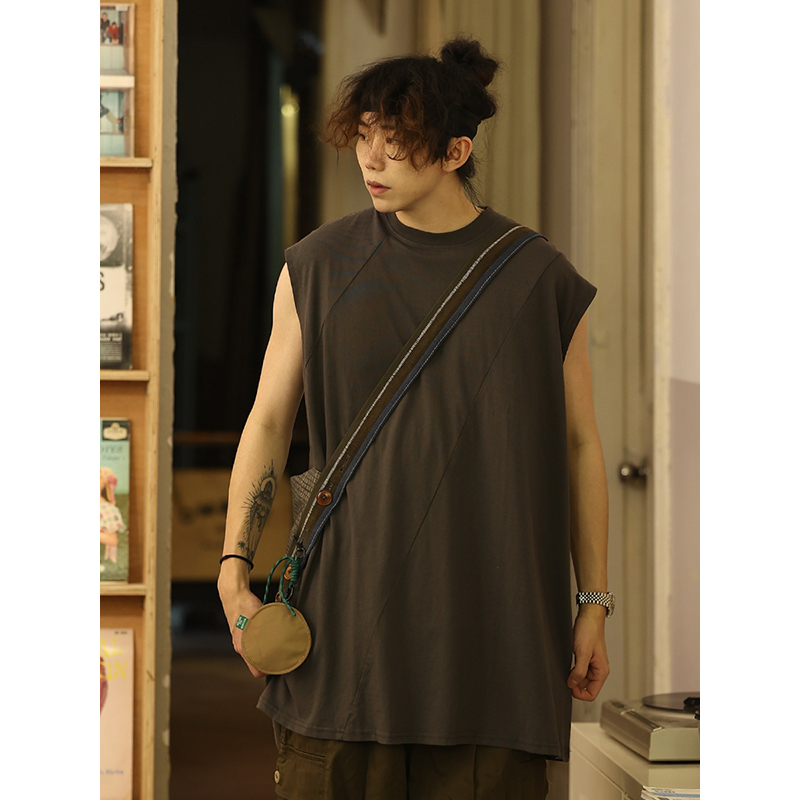 Breathable Loose-Fit Sleeveless Men's T-Shirt Vest for Youth Sports & Outdoor Activities, Casual Summer Wear Breathable Loose-Fit Sleeveless Men's T-Shirt Vest for Youth Sports & Outdoor Activities, Casual Summer Wear