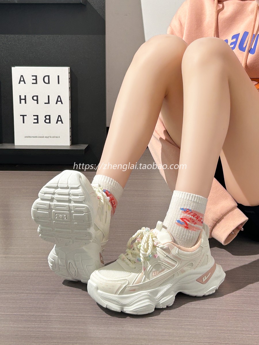 Breathable Mesh Dad Shoes for Women - Height-Increasing Casual Sports Sneakers - Versatile White Footwear for Sweet Girls 2025 Style Breathable Mesh Dad Shoes for Women - Height-Increasing Casual Sports Sneakers - Versatile White Footwear for Sweet Girls 2025 Style