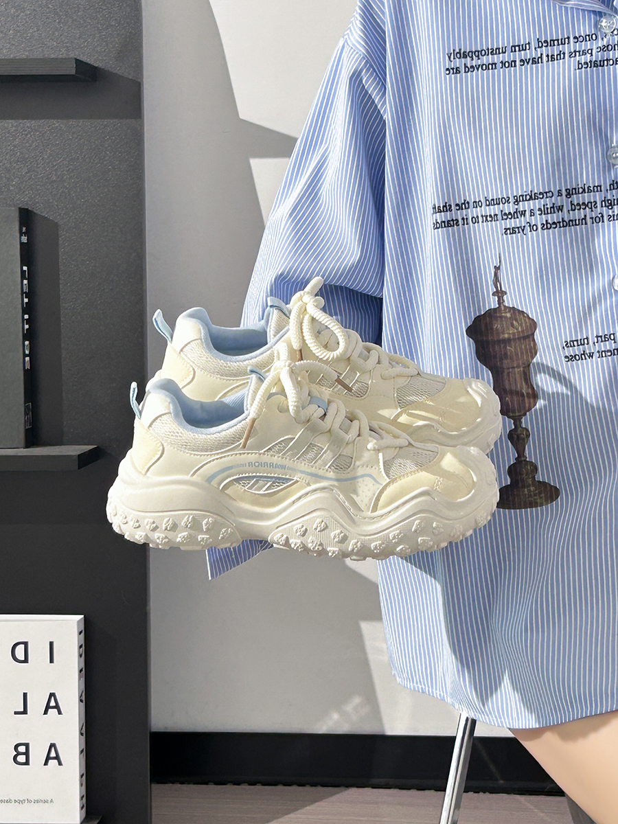 Breathable Mesh Dad Shoes for Women - Lightweight Summer Hiking Sneakers, Versatile White Sports Shoes for Comfort and Style Breathable Mesh Dad Shoes for Women - Lightweight Summer Hiking Sneakers, Versatile White Sports Shoes for Comfort and Style