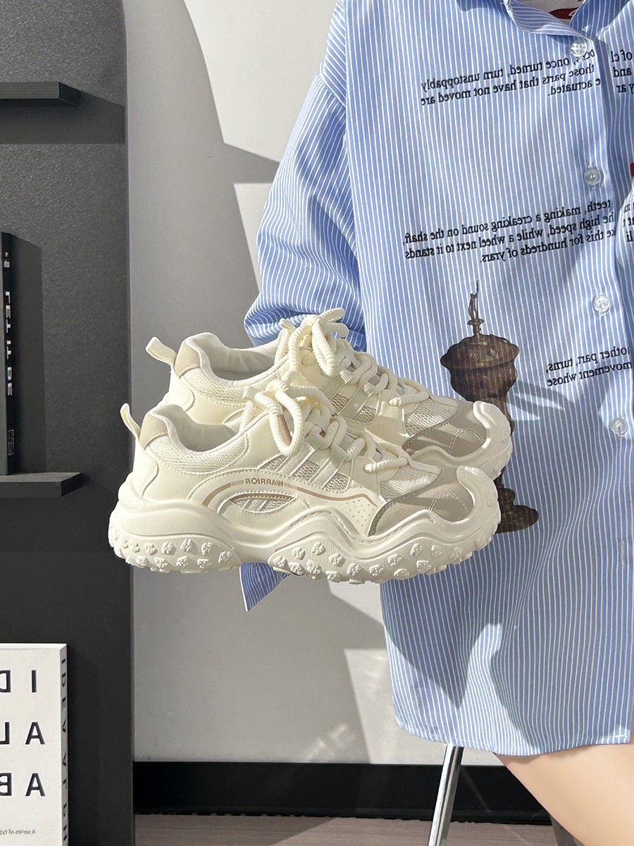 Breathable Mesh Dad Shoes for Women - Lightweight Summer Hiking Sneakers, Versatile White Sports Shoes for Comfort and Style Breathable Mesh Dad Shoes for Women - Lightweight Summer Hiking Sneakers, Versatile White Sports Shoes for Comfort and Style