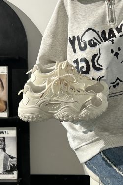 Breathable Mesh Dad Shoes for Women - Lightweight Summer Hiking Sneakers, Versatile White Sports Shoes for Comfort and Style