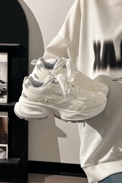 Breathable Mesh Dad Sneakers for Women and Men - Versatile 2025 Summer Sports Shoes in White