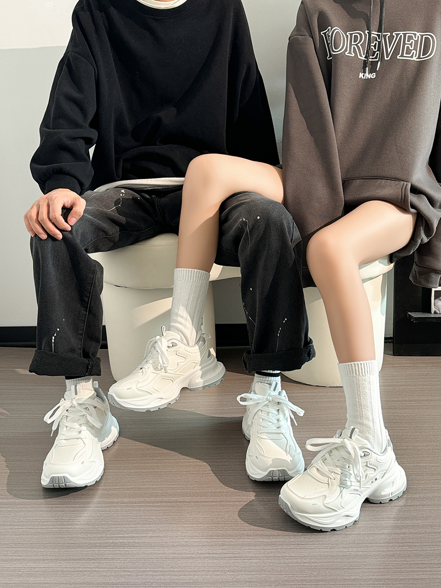 Breathable Mesh Dad Sneakers for Women and Men - Versatile 2025 Summer Sports Shoes in White Breathable Mesh Dad Sneakers for Women and Men - Versatile 2025 Summer Sports Shoes in White