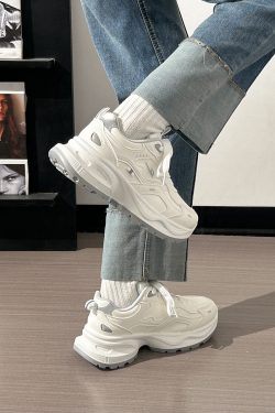 Breathable Mesh Dad Sneakers for Women and Men - Versatile 2025 Summer Sports Shoes in White