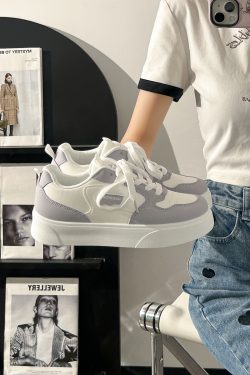 Breathable Mesh Flat Shoes for Women - Trendy Purple Taro Sports Sneakers for Summer 2025, Niche Style