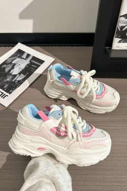 Breathable Thick-Soled Dad Shoes for Women, Original Mesh Design, Stylish Niche Sports Footwear, Summer 2025 Trend