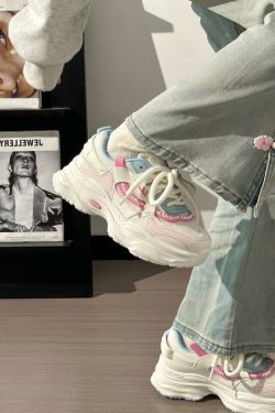 Breathable Thick-Soled Dad Shoes for Women, Original Mesh Design, Stylish Niche Sports Footwear, Summer 2025 Trend