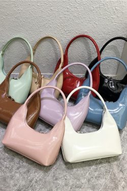 Bright Color Handheld Mini Handbag - Trendy Textured Fashionable Minimalist Niche Design Small Bag