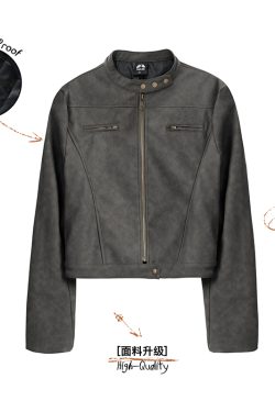 Brown Leather Motorcycle Jacket for Women – Sexy Slim Fit, American Retro Style, Autumn Trend, Short Design