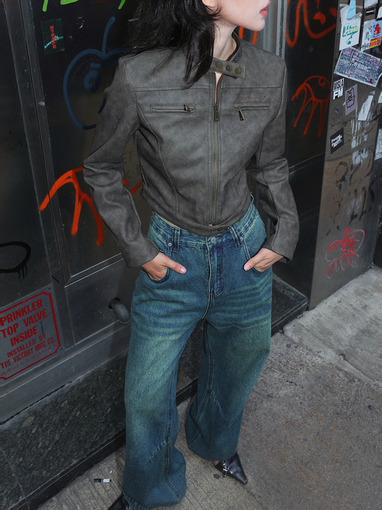 Brown Leather Motorcycle Jacket for Women – Sexy Slim Fit, American Retro Style, Autumn Trend, Short Design Brown Leather Motorcycle Jacket for Women – Sexy Slim Fit, American Retro Style, Autumn Trend, Short Design