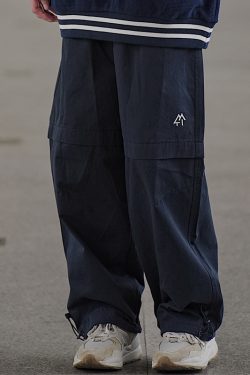 Brown Loose Straight-Leg Work Pants for Men - Japanese Casual American Retro Baggy Cargo Trend