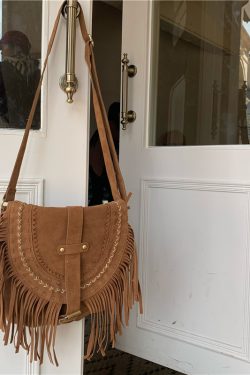 Brown Retro American Fringe Bag - Women's Bohemian Faux Suede Crossbody & Shoulder Bag for Versatile Style