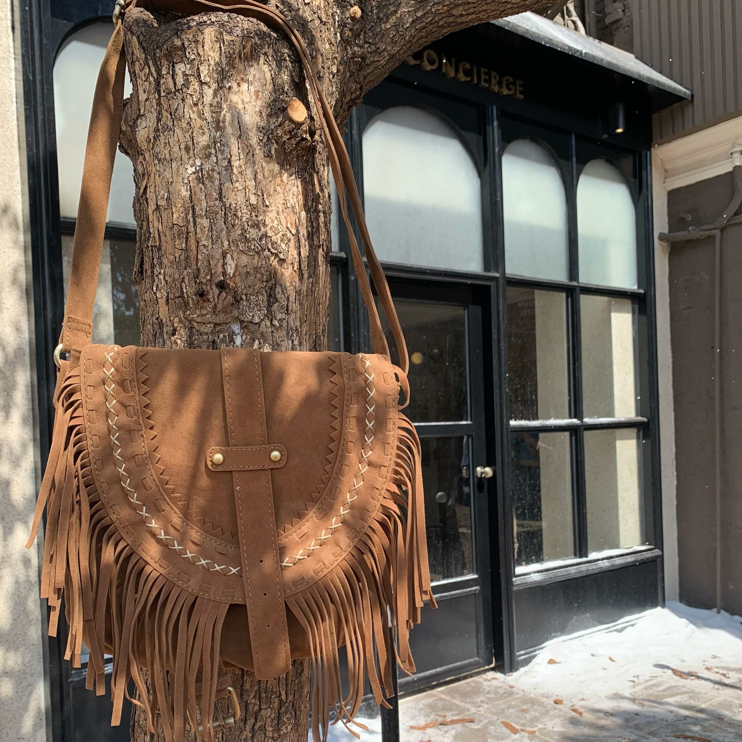 Brown Retro American Fringe Bag - Women's Bohemian Faux Suede Crossbody & Shoulder Bag for Versatile Style Brown Retro American Fringe Bag - Women's Bohemian Faux Suede Crossbody & Shoulder Bag for Versatile Style