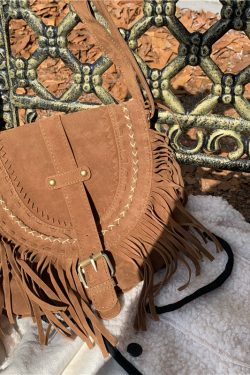 Brown Retro American Fringe Bag - Women's Bohemian Faux Suede Crossbody & Shoulder Bag for Versatile Style