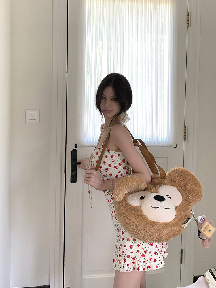 Brown Rose Floral Spaghetti Strap Dress - Summer Sweetheart Waist-Defining Slim Skirt for Y2K and 90s Fashion Brown Rose Floral Spaghetti Strap Dress - Summer Sweetheart Waist-Defining Slim Skirt for Y2K and 90s Fashion