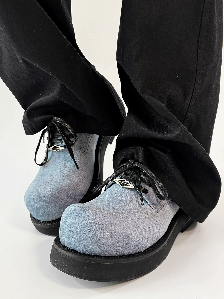 Brown Suede Derby Shoes for Men and Women - Low-Top Thick-Soled Height-Increasing Mickey Style Boots Brown Suede Derby Shoes for Men and Women - Low-Top Thick-Soled Height-Increasing Mickey Style Boots