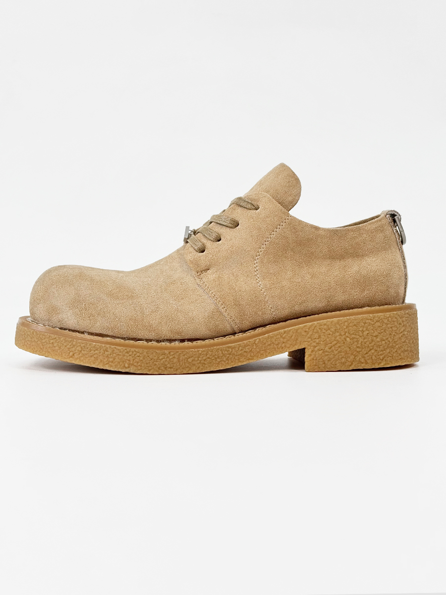 Brown Suede Thick-Soled Mickey Derby Shoes for Men, Height-Increasing Round-Toe Low-Top American Style Trendy Boots Brown Suede Thick-Soled Mickey Derby Shoes for Men, Height-Increasing Round-Toe Low-Top American Style Trendy Boots