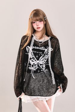 Butterfly Print Short-Sleeve T-Shirt for Women - American Style Casual Summer Top, Sweet & Spicy Loose Fit Sun Protection Cover-Up