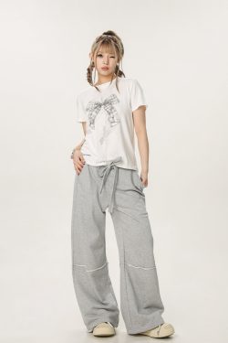 Butterfly Print Short Sleeve T-Shirt for Women - Casual Summer Versatile Slim Fit Top, Trendy 90s American Style