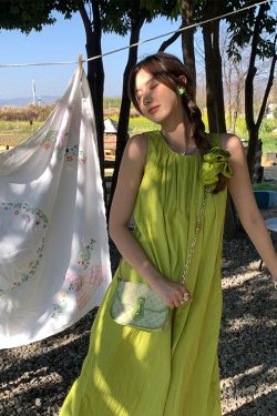 Butterfly Spirit Flower Embroidered Sleeveless Summer Dress for Women - Vintage Loose Layered Vacation Tank Dress