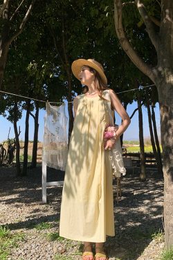 Butterfly Spirit Flower Embroidered Sleeveless Summer Dress for Women - Vintage Loose Layered Vacation Tank Dress