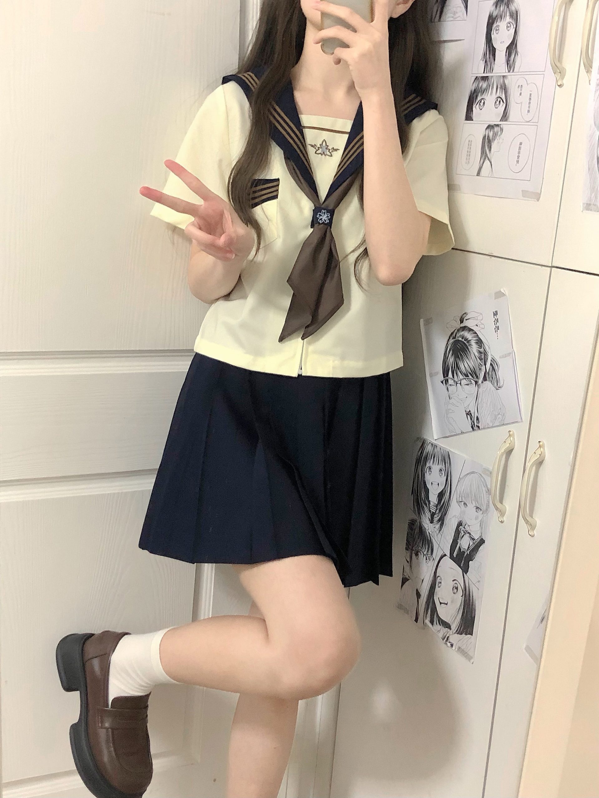 Camellia Cloud Sailor Girl JK Uniform Set - High School Sailor Suit with Long and Short Sleeve Tops, Classic Style, Y2K Fashion Camellia Cloud Sailor Girl JK Uniform Set - High School Sailor Suit with Long and Short Sleeve Tops, Classic Style, Y2K Fashion