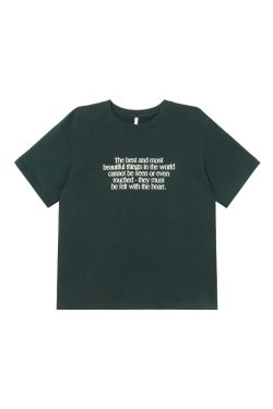 Casual 3D Letter Print Short Sleeve T-Shirt for Women - Summer 2025 Loose Round Neck Pure Cotton Top