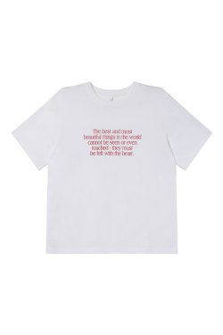 Casual 3D Letter Print Short Sleeve T-Shirt for Women - Summer 2025 Loose Round Neck Pure Cotton Top