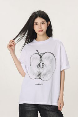 Casual Beer Captain Graphic T-Shirt for Women - Summer Loose Fit Short Sleeve Couple Top in Trendy American Style