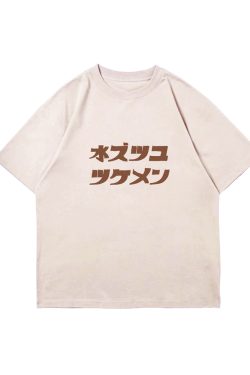 Casual Japanese Style Graphic T-Shirt for Men - Loose Fit, Drop Shoulder, Streetwear, Harajuku Inspired